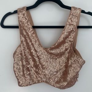 Forever 21 - rose gold sequin crop top